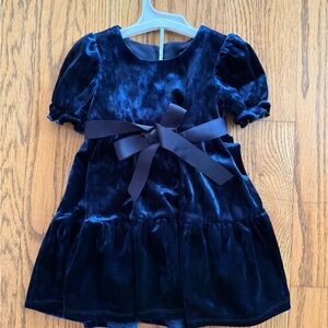 Velvet Dress with Bow